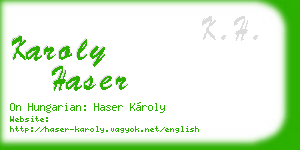 karoly haser business card